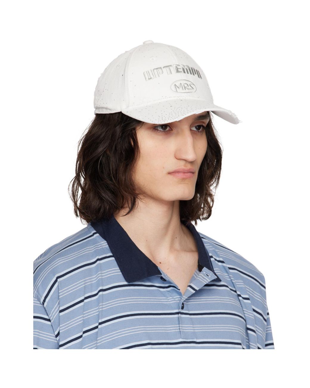 Martine Rose Blue Rolled Back Cap for men