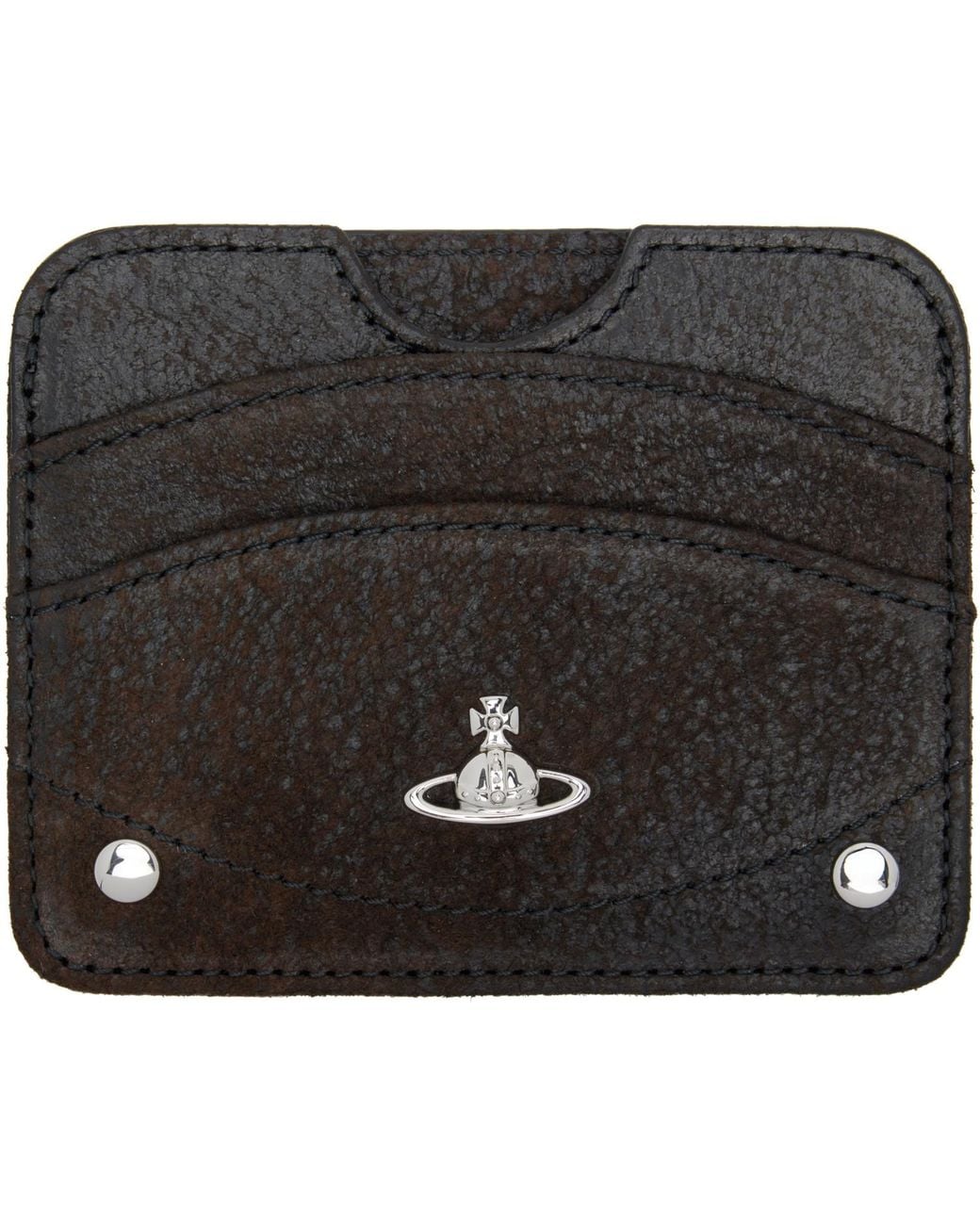 Vivienne Westwood Black Half Moon Flat Card Holder for men