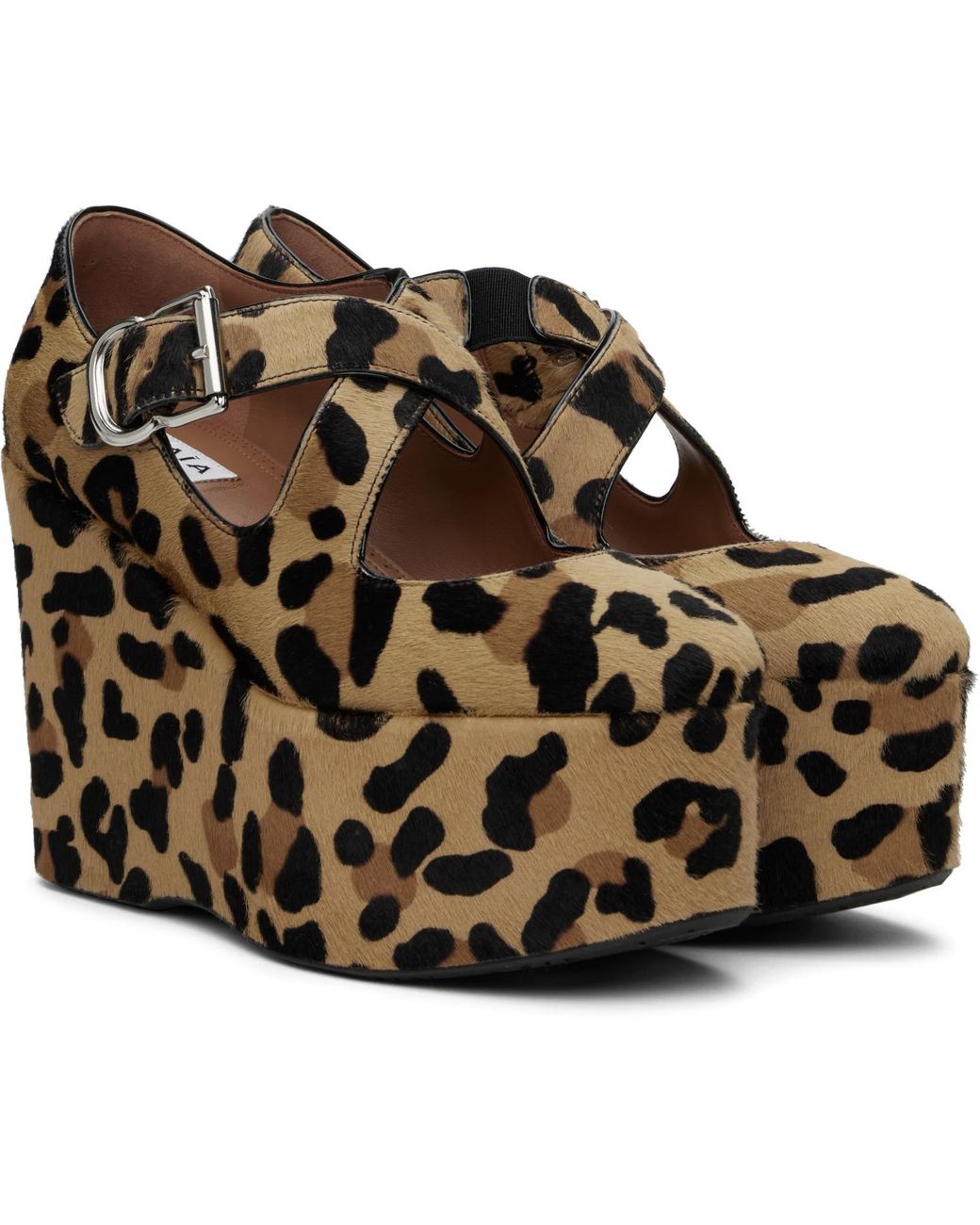 Alaïa Black Criss Cross Wedge Heels