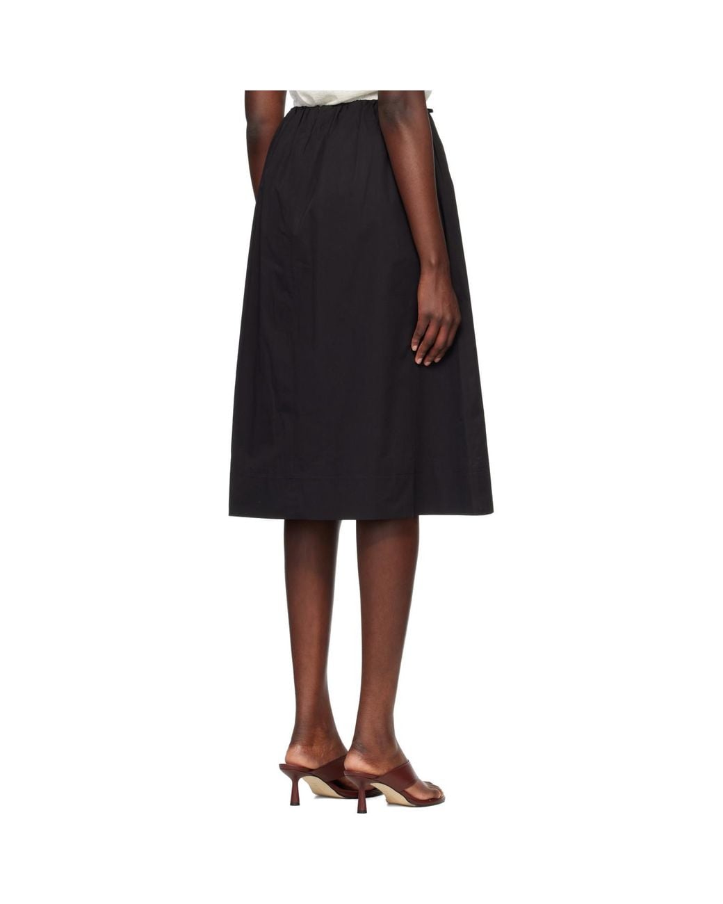 NOTHING WRITTEN Black Leia A-Line Midi Skirt