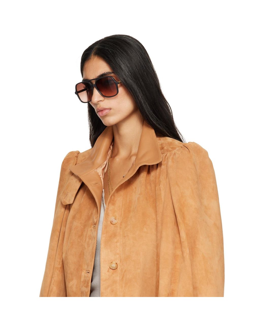 Chloé Brown Aviator Sunglasses