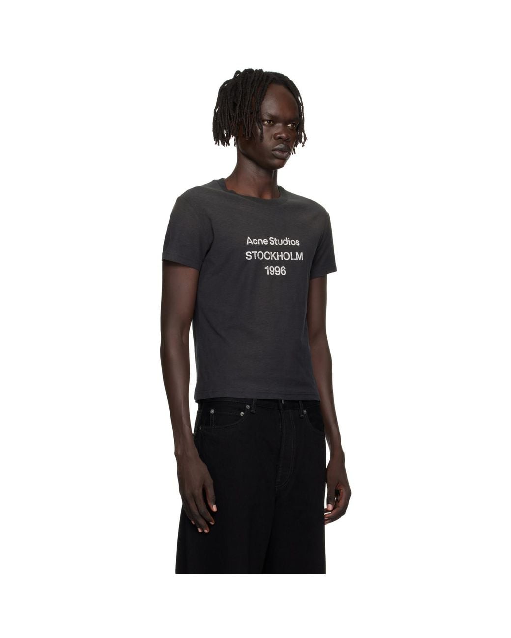 Acne Black Logo T-Shirt for men