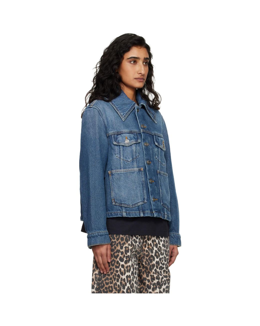 Ganni Blue Heavy Denim Jacket