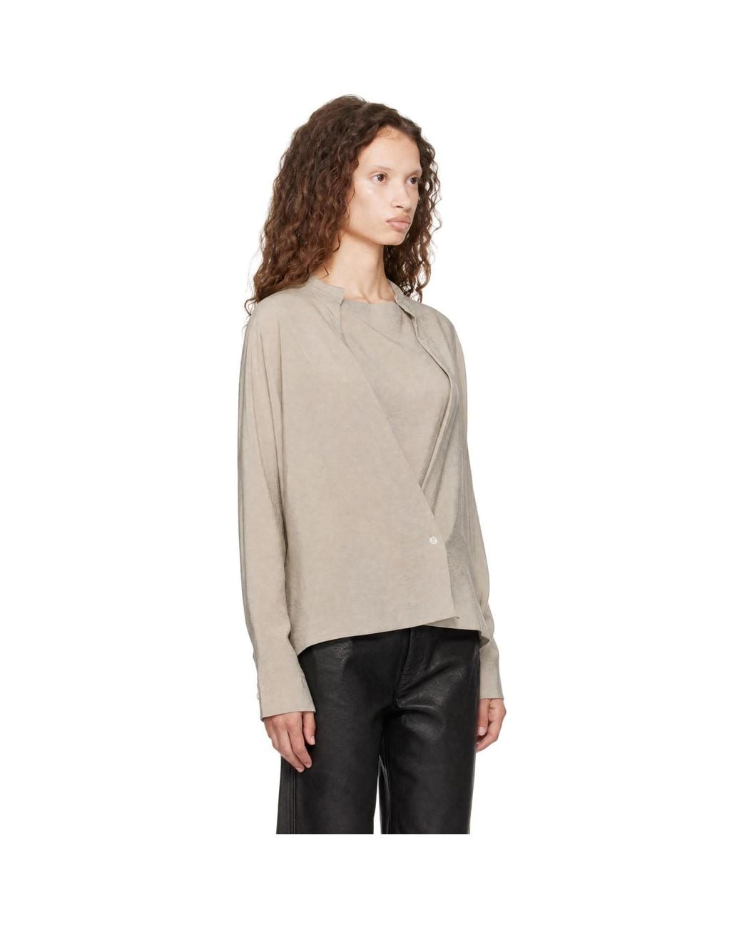 Lemaire Natural Taupe Twisted Blouse