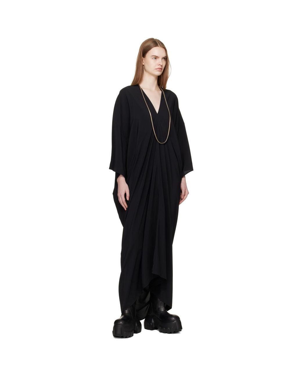 Rick Owens Black Temple Tommykite Maxi Dress