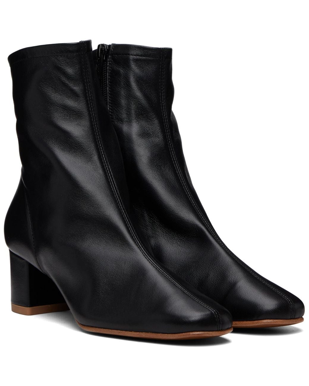 By Far Black Sofia Leather Ankle Boots