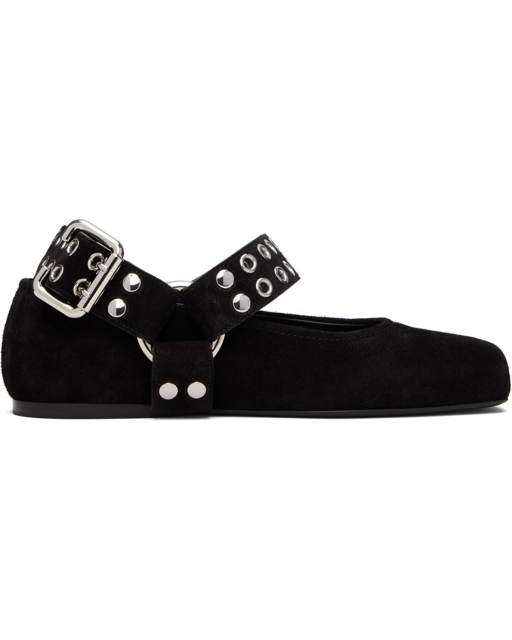 Alaïa Black Suede Ballet Flats 'Biker'