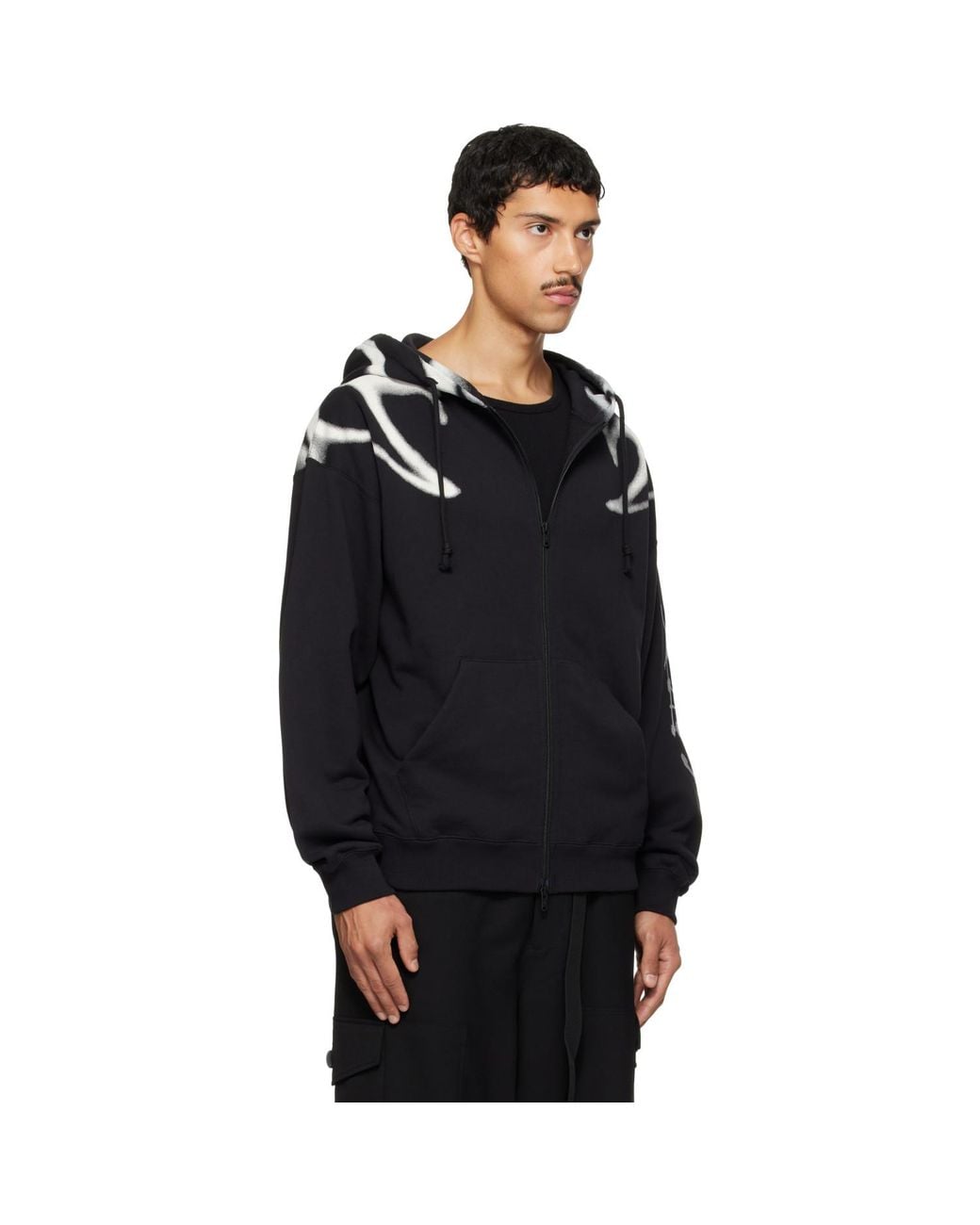 Y-3 Black Chito Edition Graphic Zipper Hoodie for men