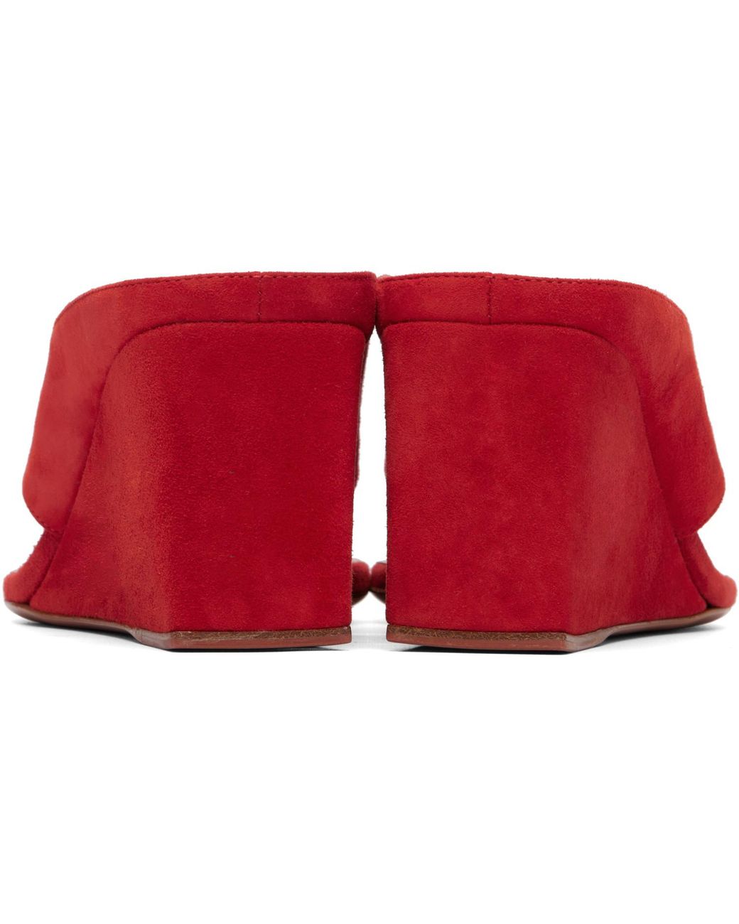 Alaïa Red Cube Thong Mule Sandals