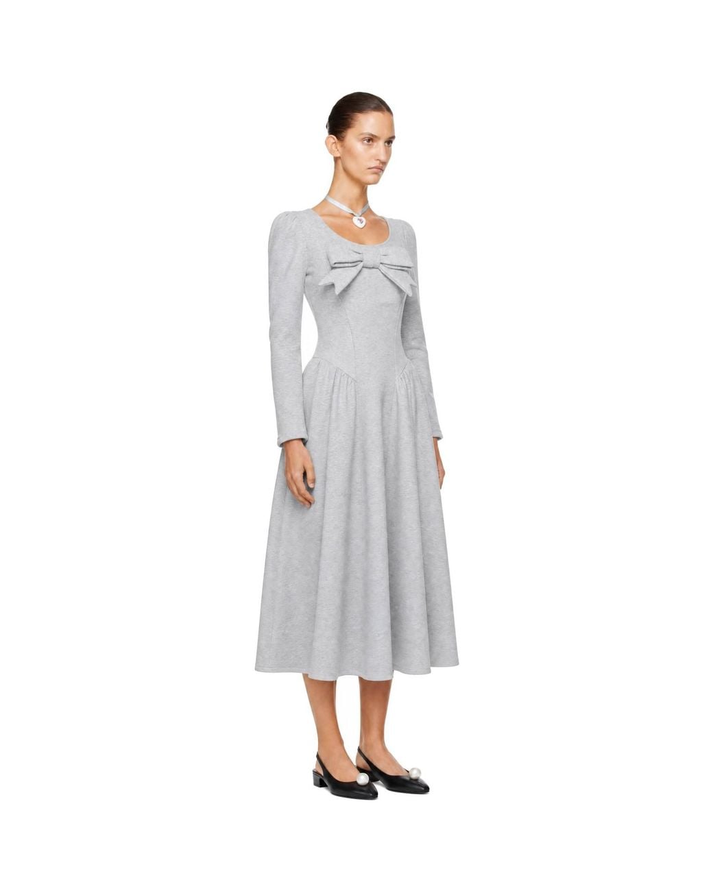 Sandy Liang Gray Brussels Maxi Dress