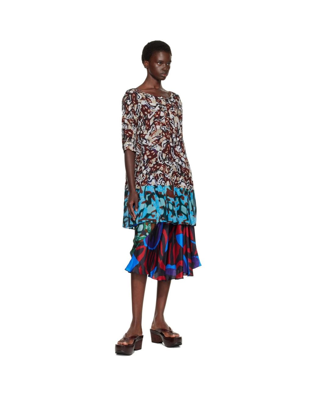 Dries Van Noten Blue Peplum Top