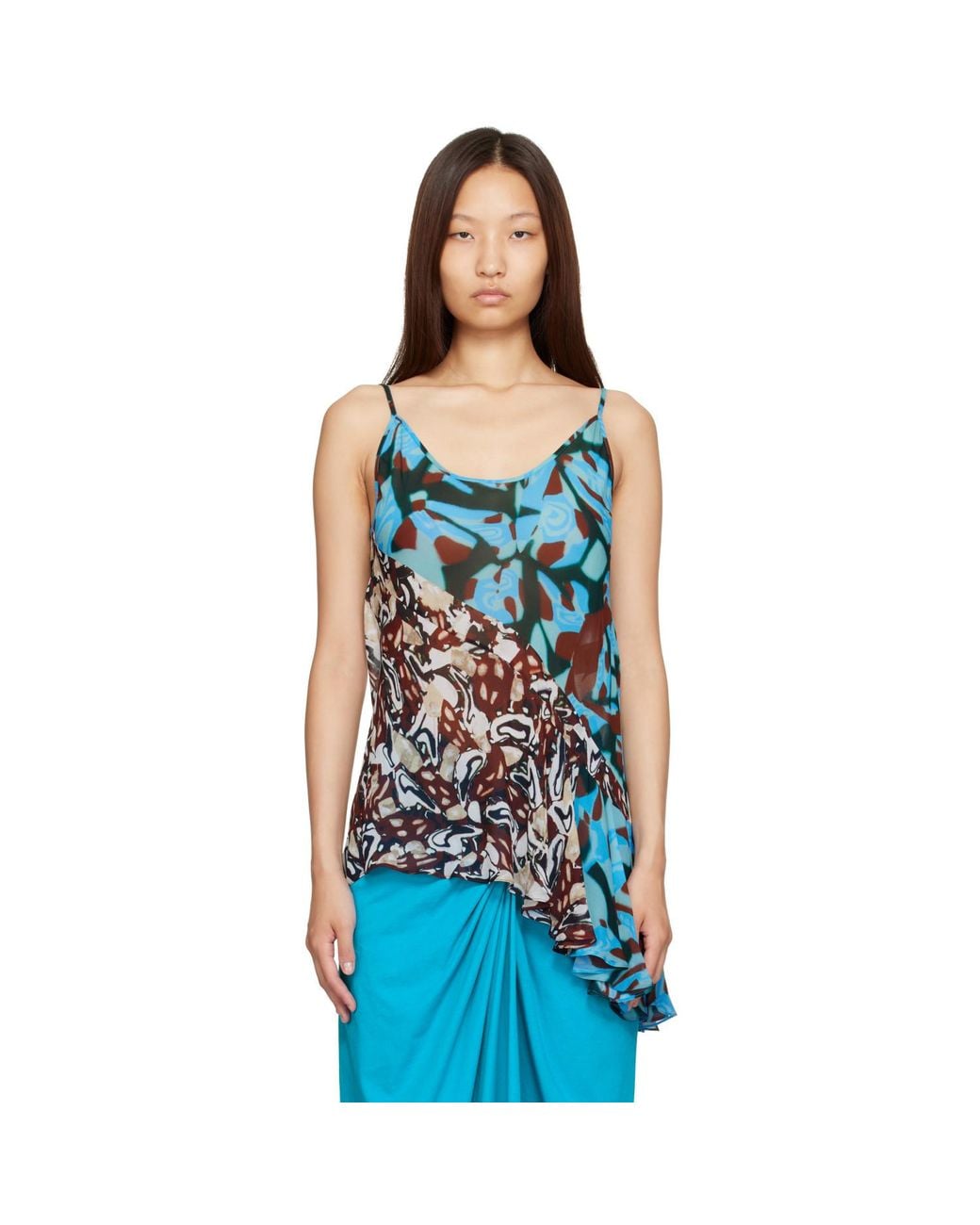 Dries Van Noten Blue Viscose Slip Top