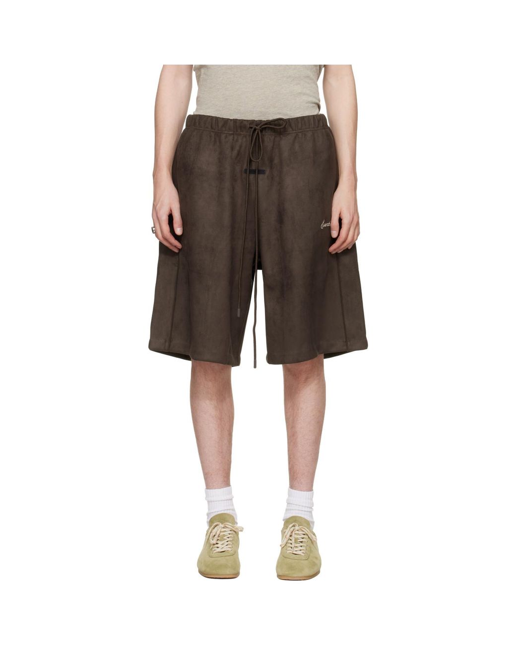 Fear Of God Black Signature Relaxed Faux-Suede Shorts for men