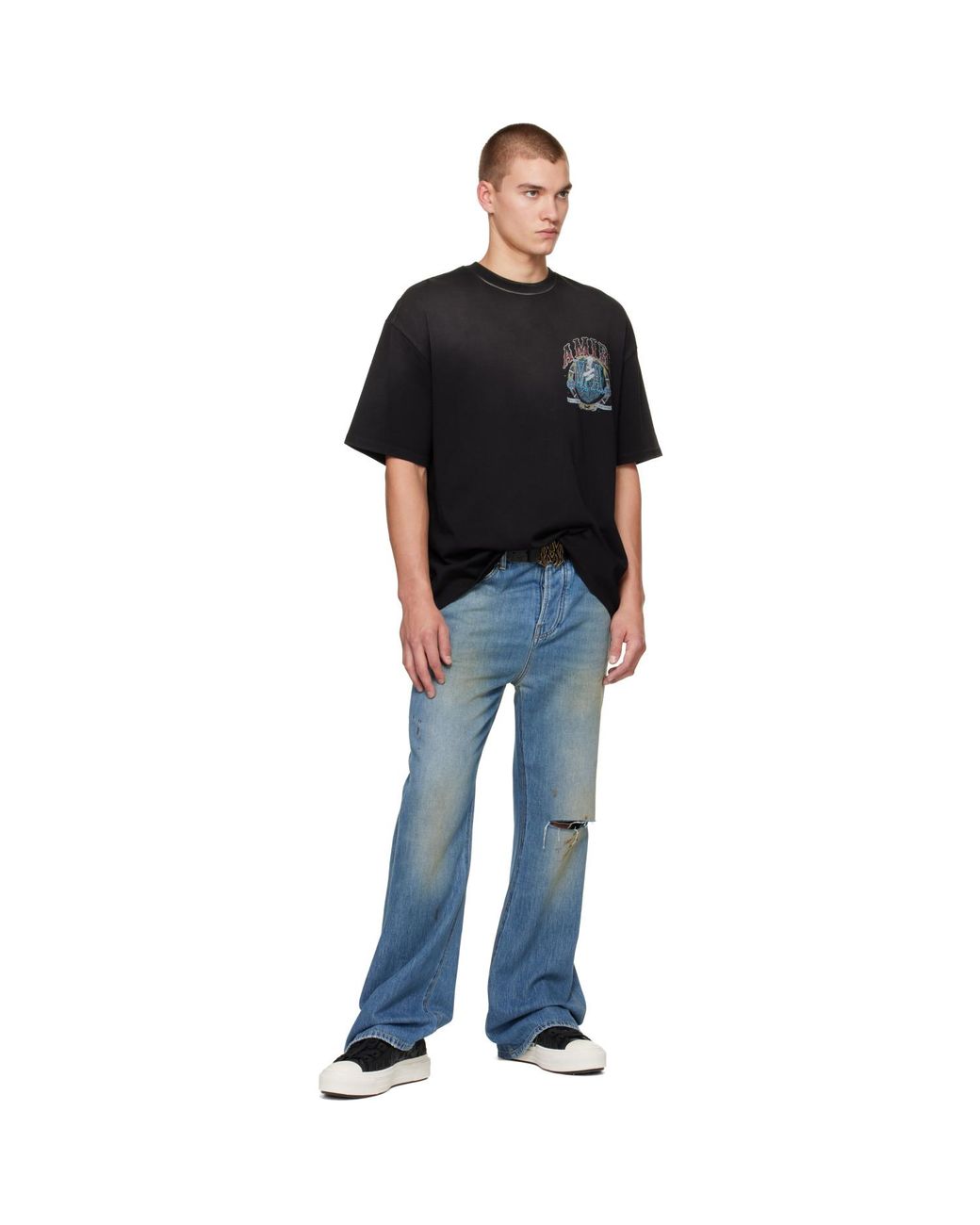 Amiri Black Crystal Hollywood T-Shirt for men