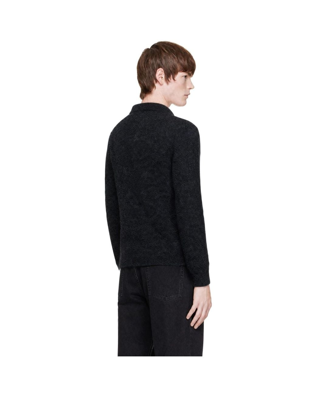 sunflower Black Mohair Polo for men