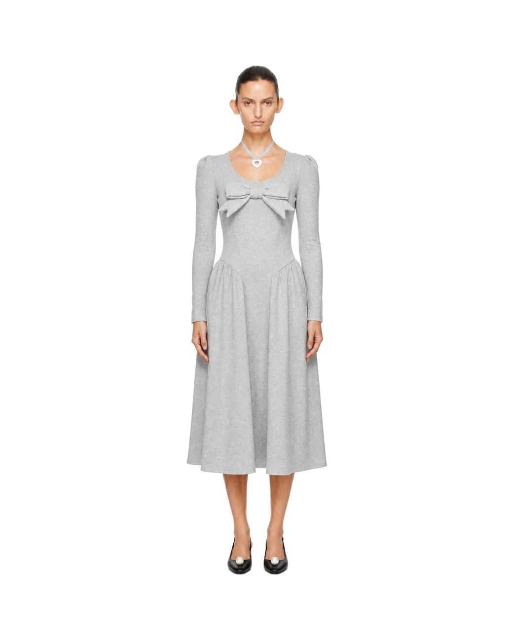 Sandy Liang Gray Brussels Maxi Dress
