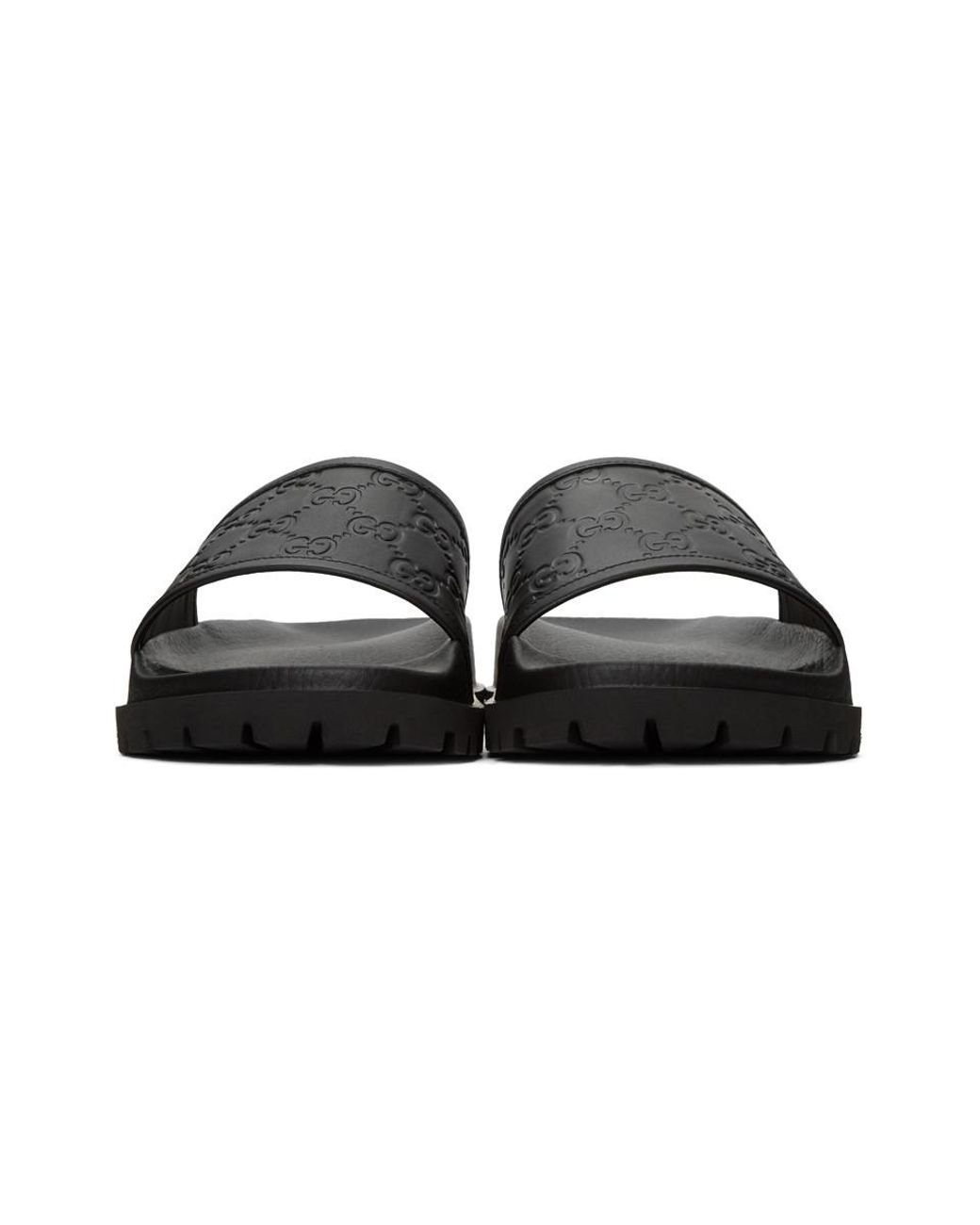 Gucci Black Pursuit Trek Slide Sandals for Men | Lyst UK