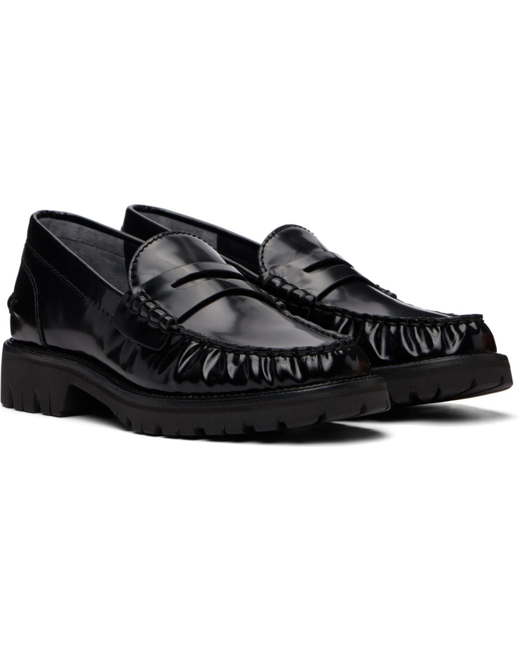 Rag & Bone Black Corey Leather Loafers