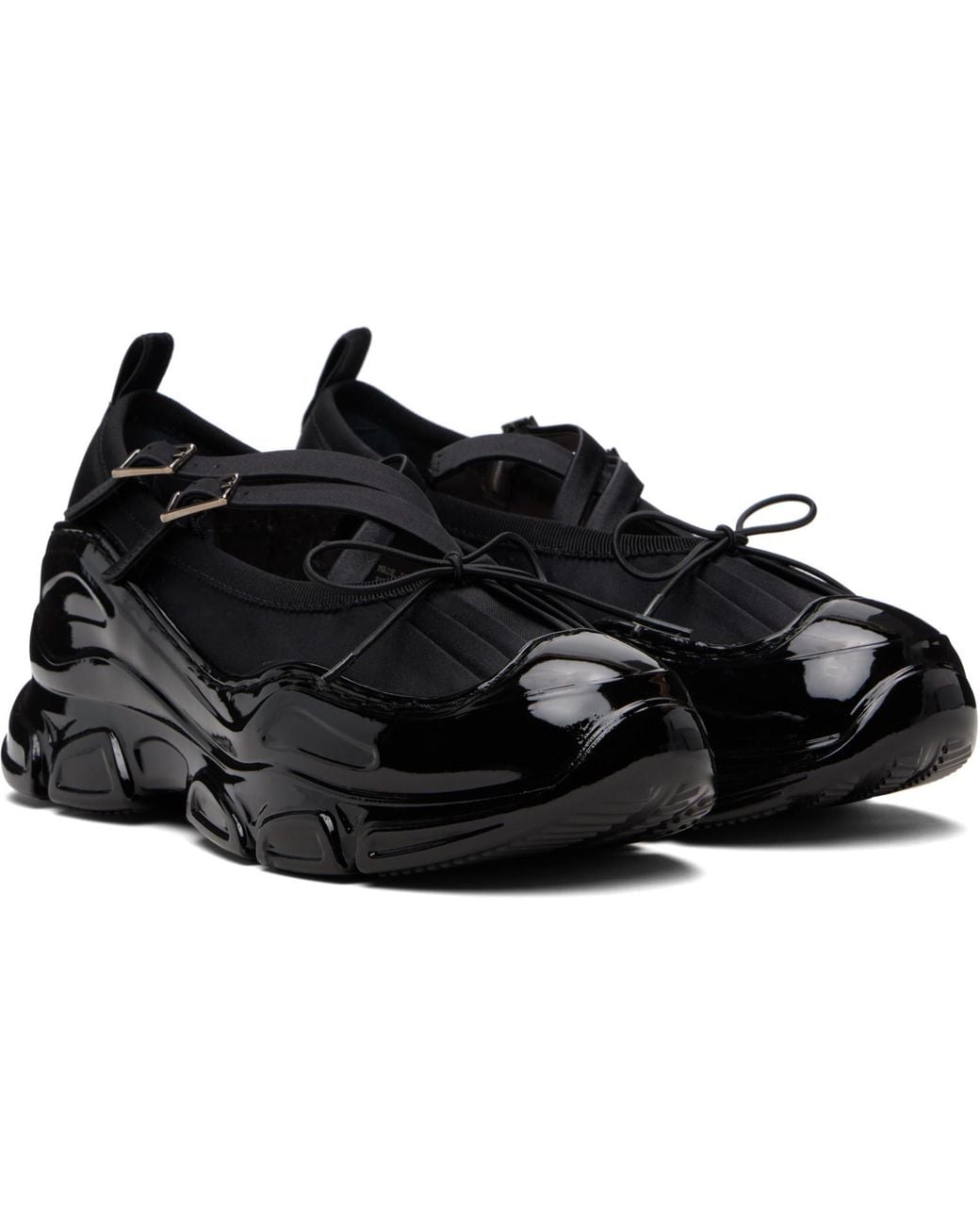 Simone Rocha Black Tracker Ballerina Sneakers