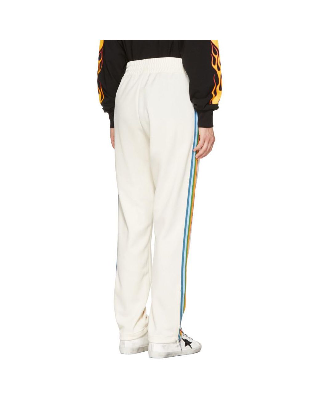 RAINBOW TRACK PANTS in white - Palm Angels® Official