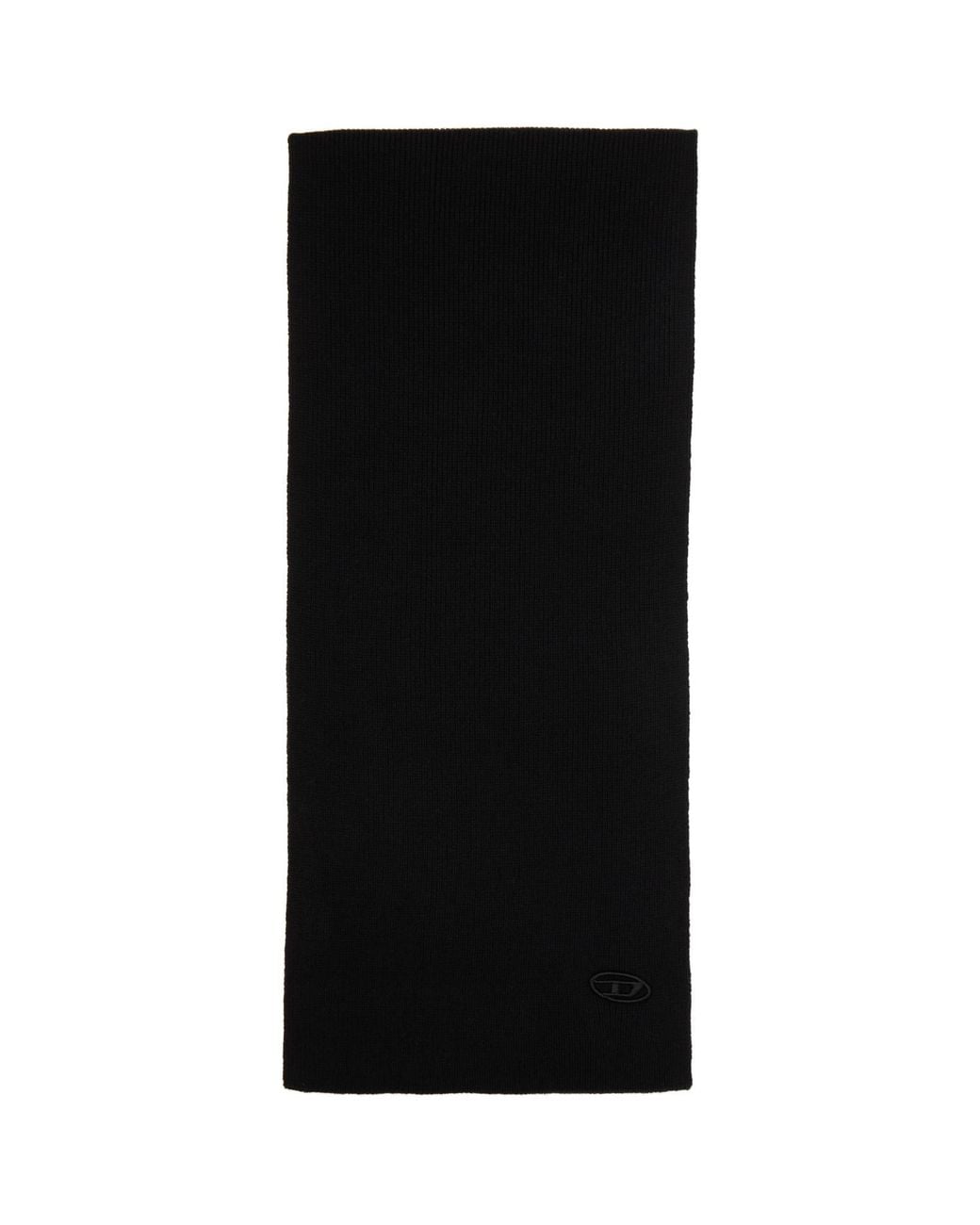 DIESEL Black Ribbed Wool-Blend Scarf for men