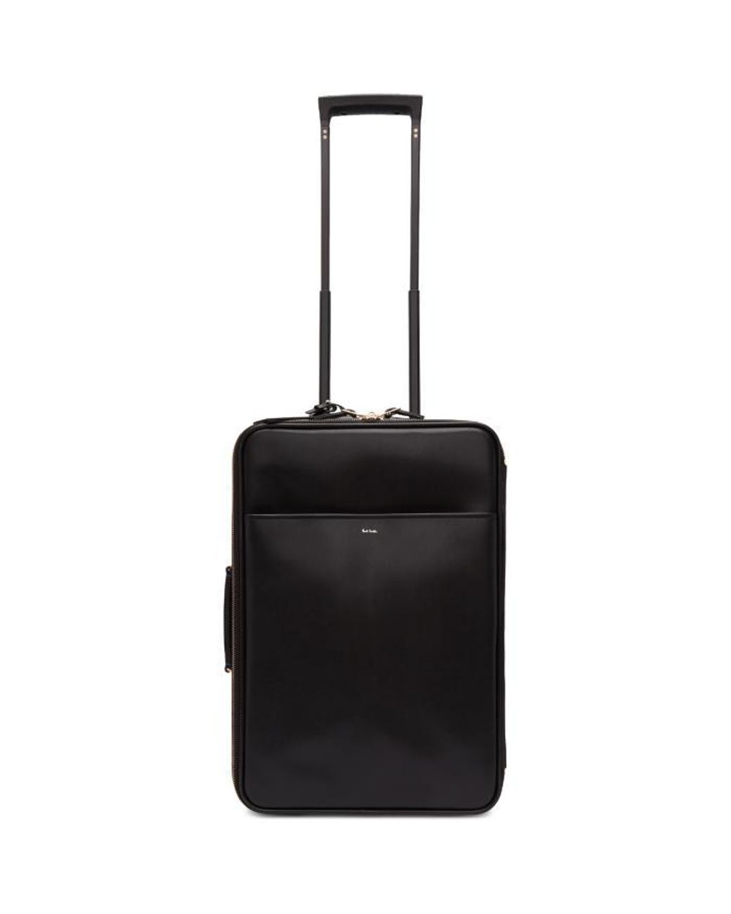 Paul Smith Black Leather Carry-on Trolley Suitcase for Men | Lyst UK