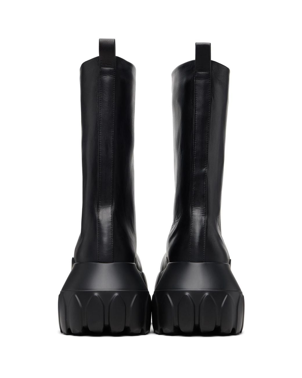 Rick Owens Black Temple Flared Mega Tractor Boots for men