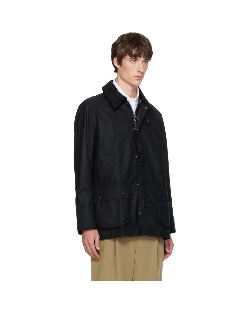 Barbour Black Ashby Waxed Jacket for men