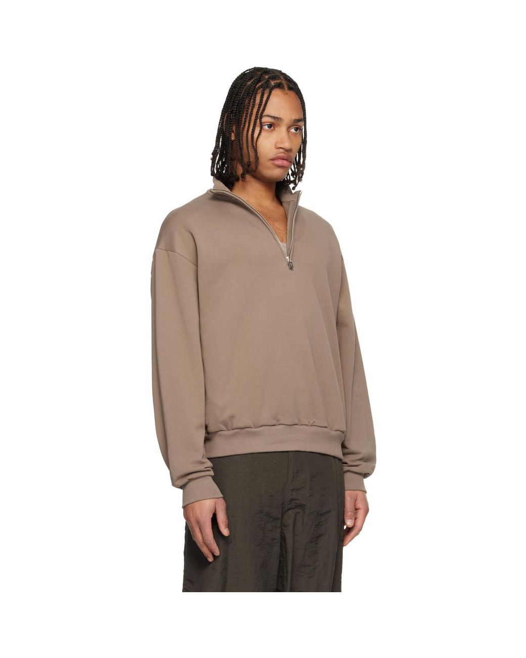 LE17SEPTEMBRE Brown Half-Zip Sweatshirt for men