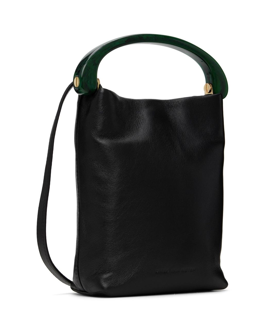 Dries Van Noten Black Chrome Lamb Leather Small Bag