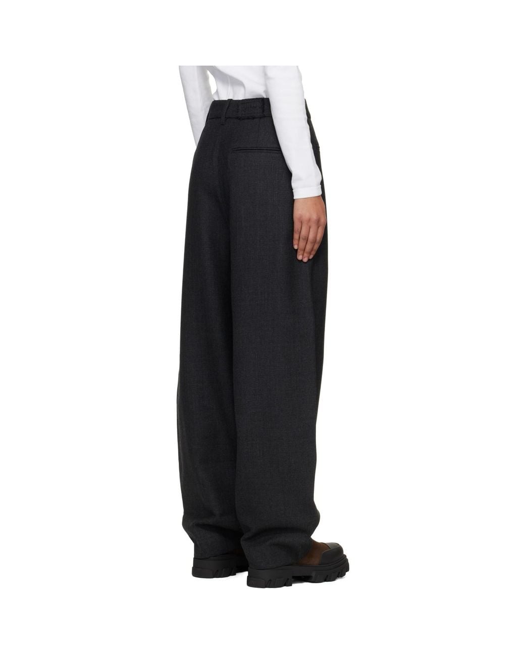 Ganni Black Wool Suiting Trousers
