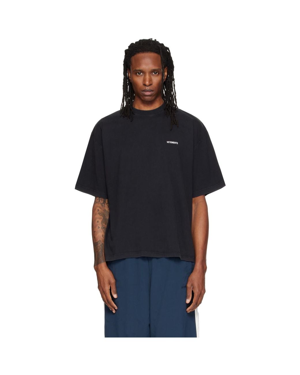 Vetements Black Classic Logo Boxy T-Shirt for men