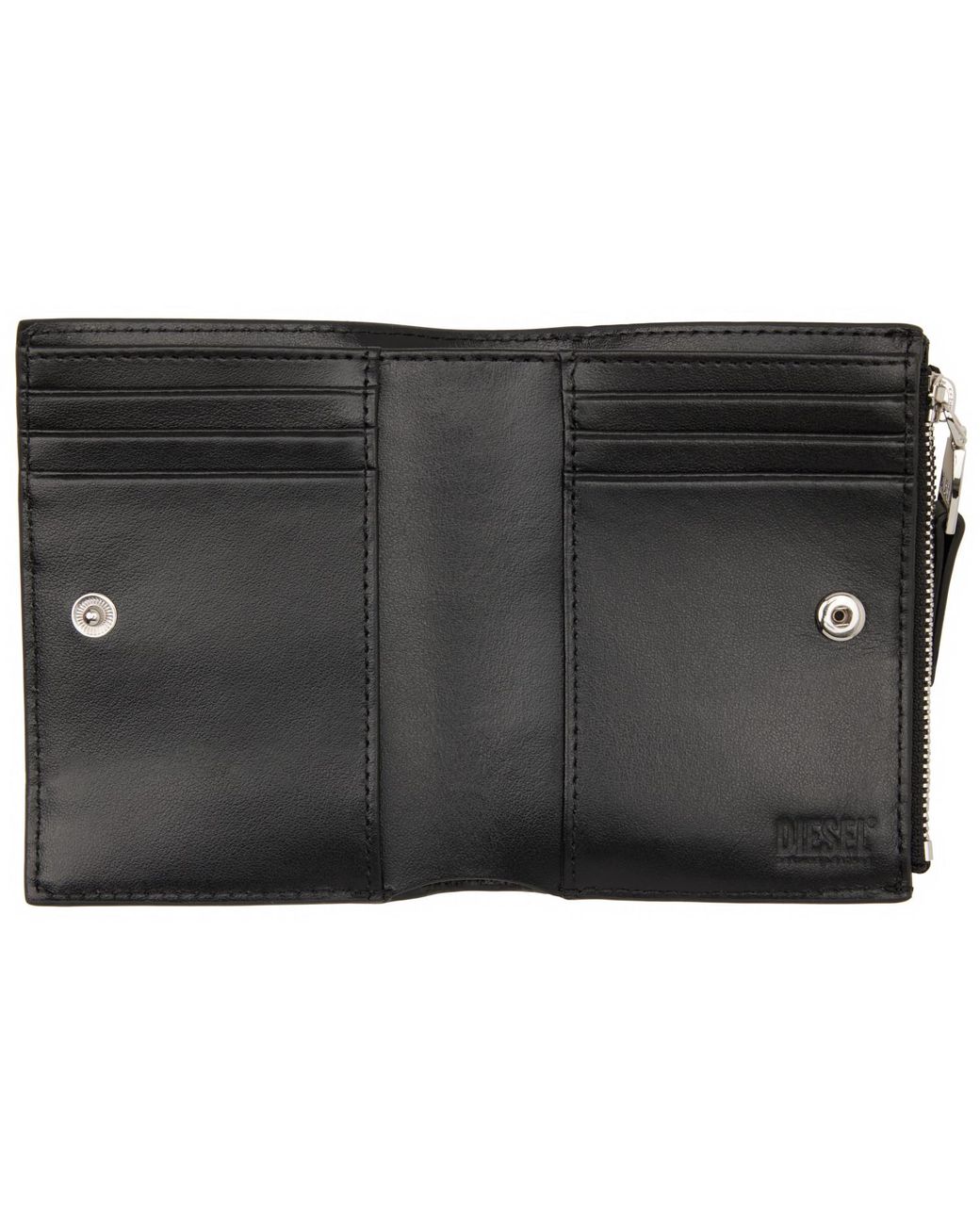 DIESEL Black Logo Plaque Small Leather Wallet