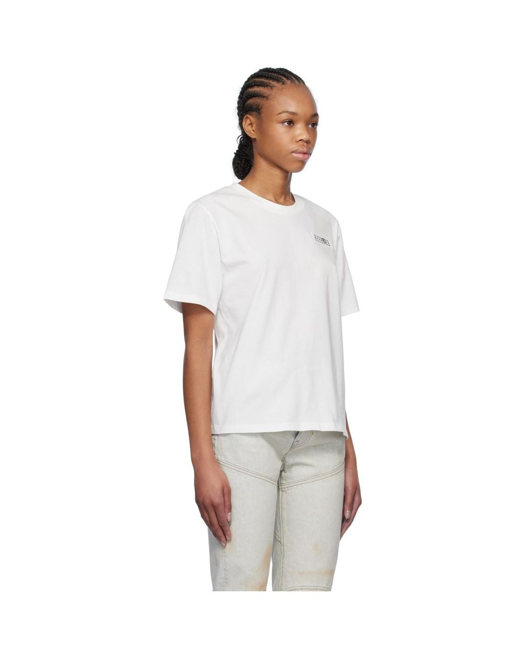MM6 by Maison Margiela White Taped Logo T-Shirt