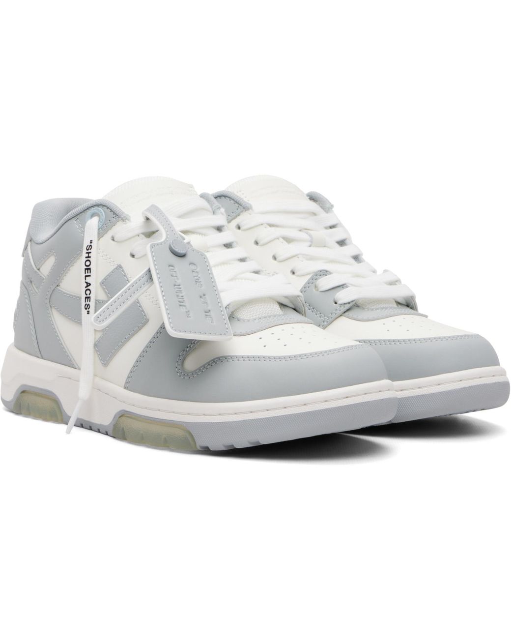 Off-White c/o Virgil Abloh Gray Out Of Office Calf Leather Sneakers for men