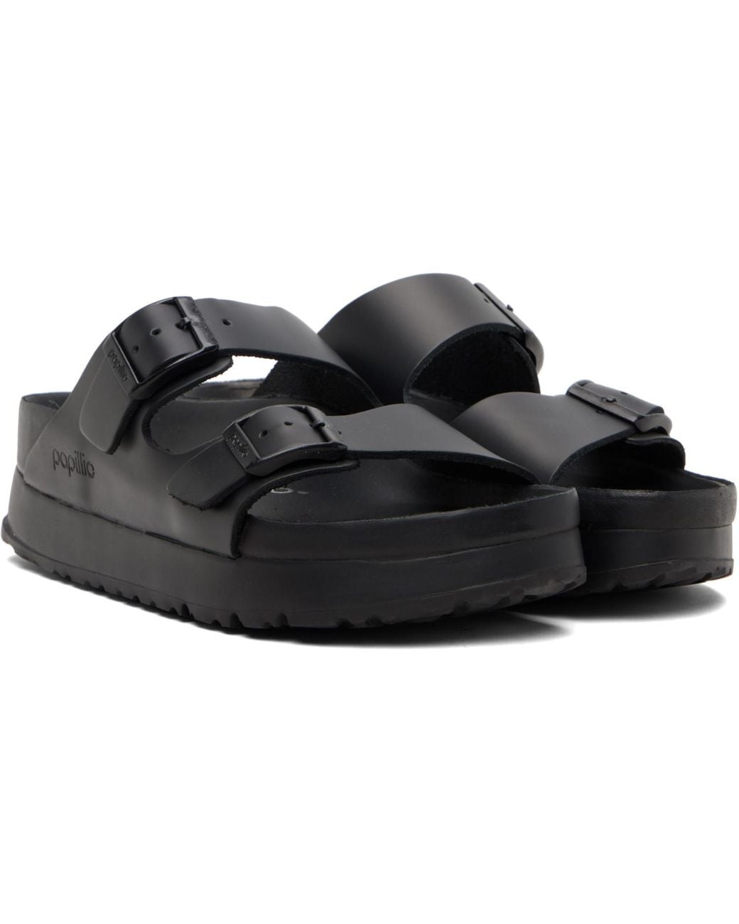 Birkenstock Black Narrow Arizona Flex Platform Sandals