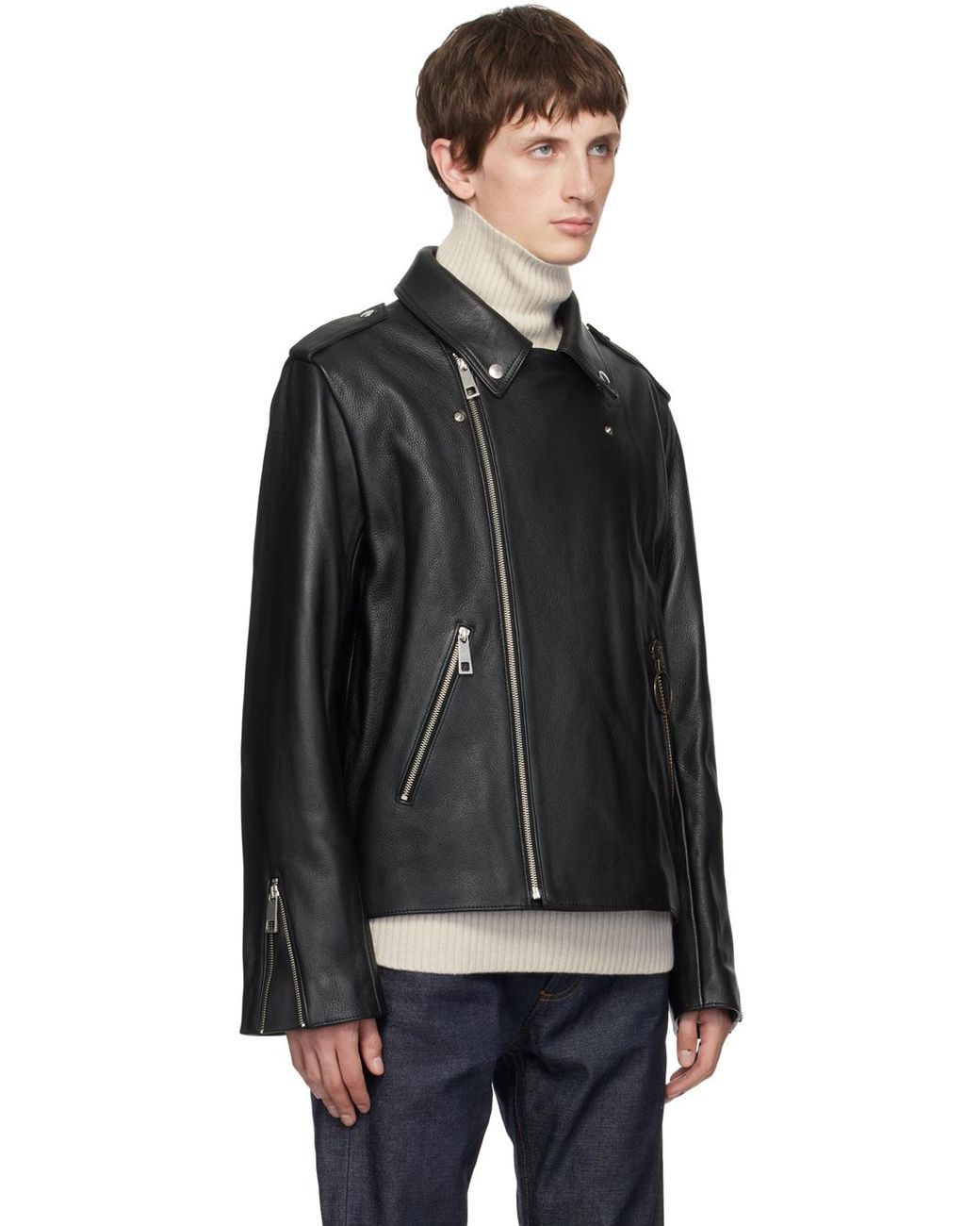 A.P.C. Jw Anderson Edition Leather Jacket in Black for Men | Lyst UK