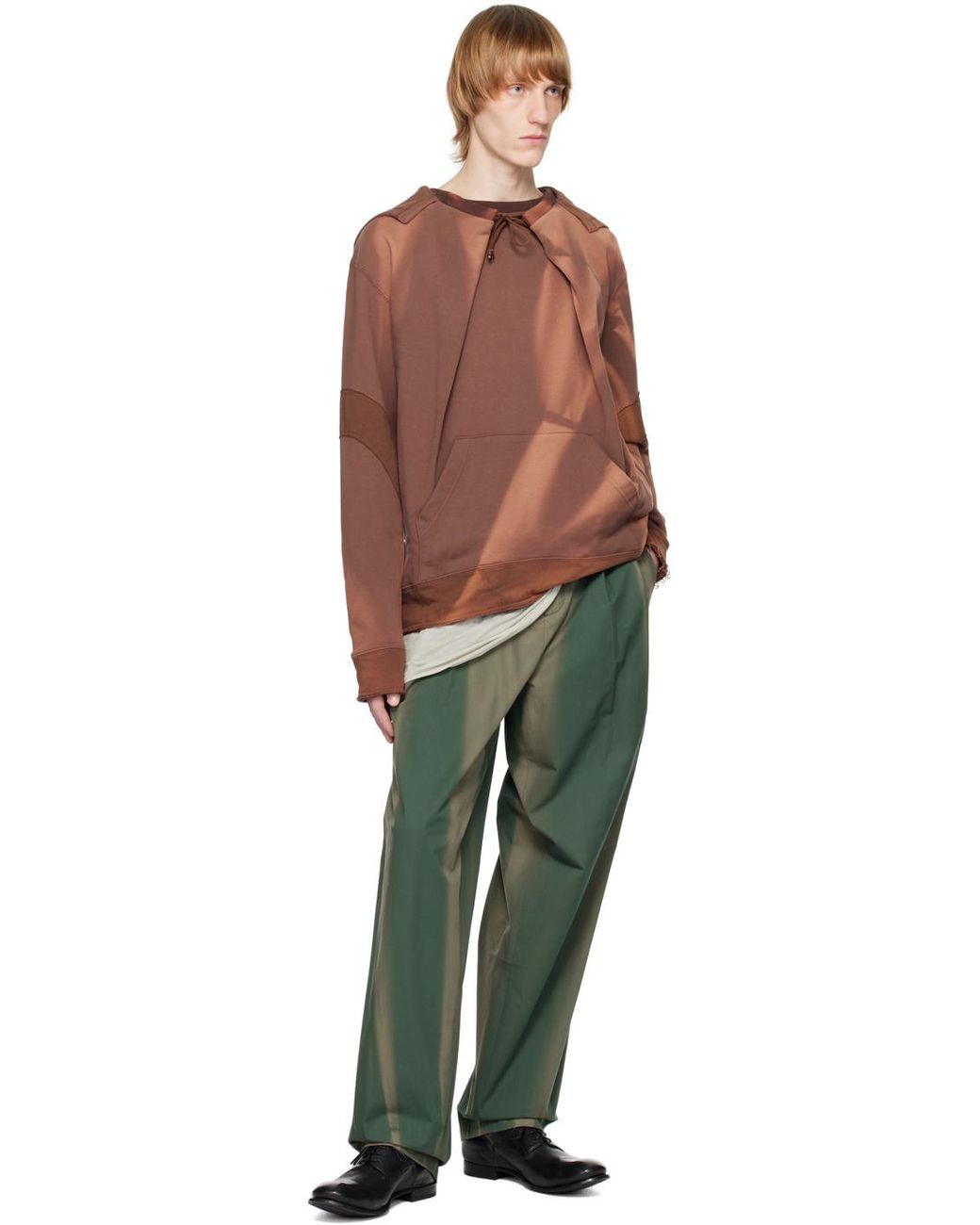 【関税込み】JiyongKim ブラウン サンブリーチ フーディ jiyongkim-BROWN-Sun-Bleached-