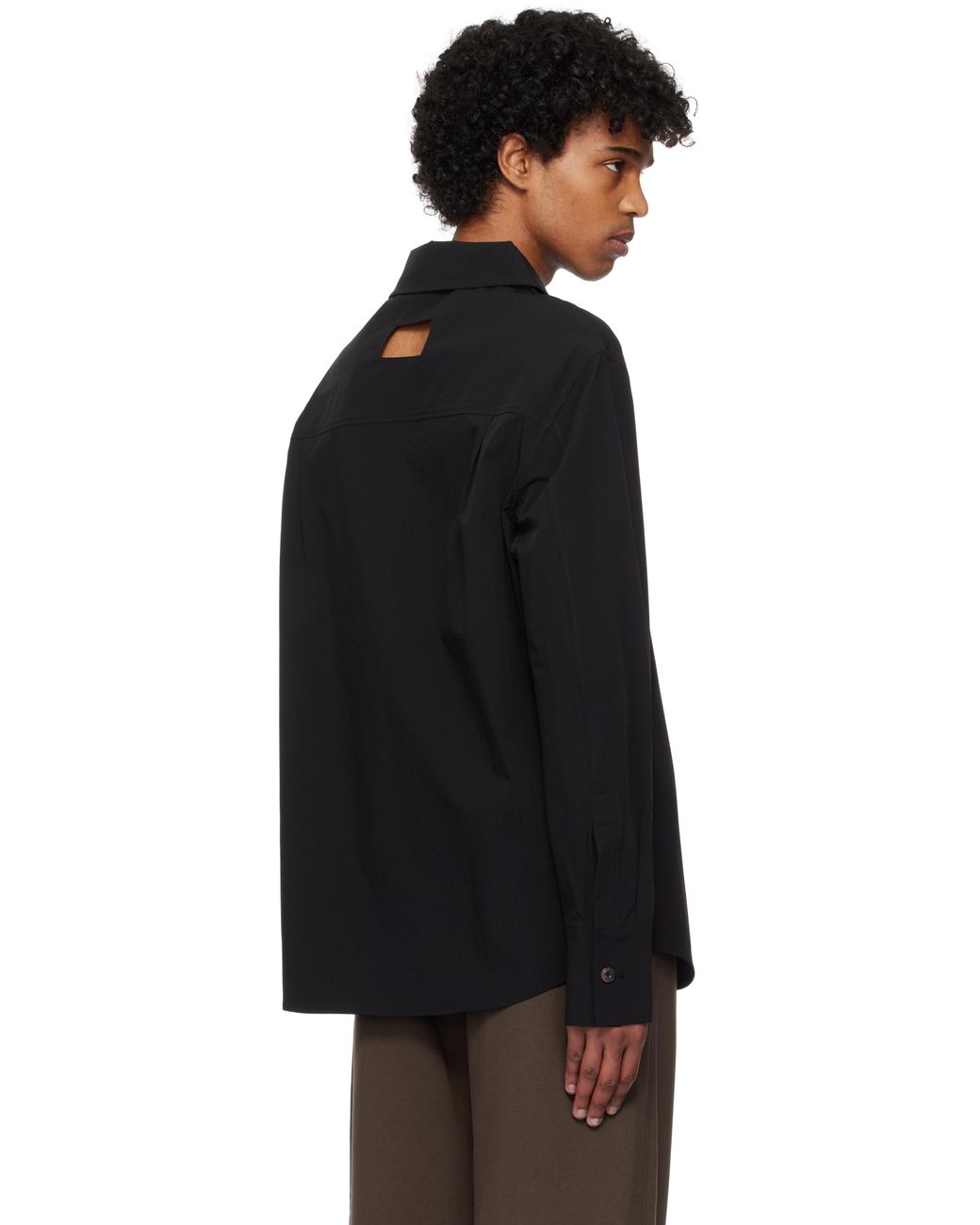 nullus ブラックボンディングアームシャツ メンズ NULLUS ブラック ボンディング アーム シャツ ブラック | Lyst