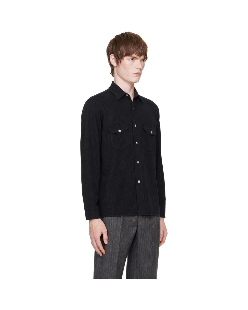 Second/Layer Black Field Shirt for men
