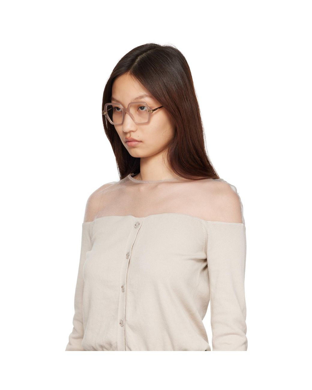 Loewe Brown Taupe Slim Glasses