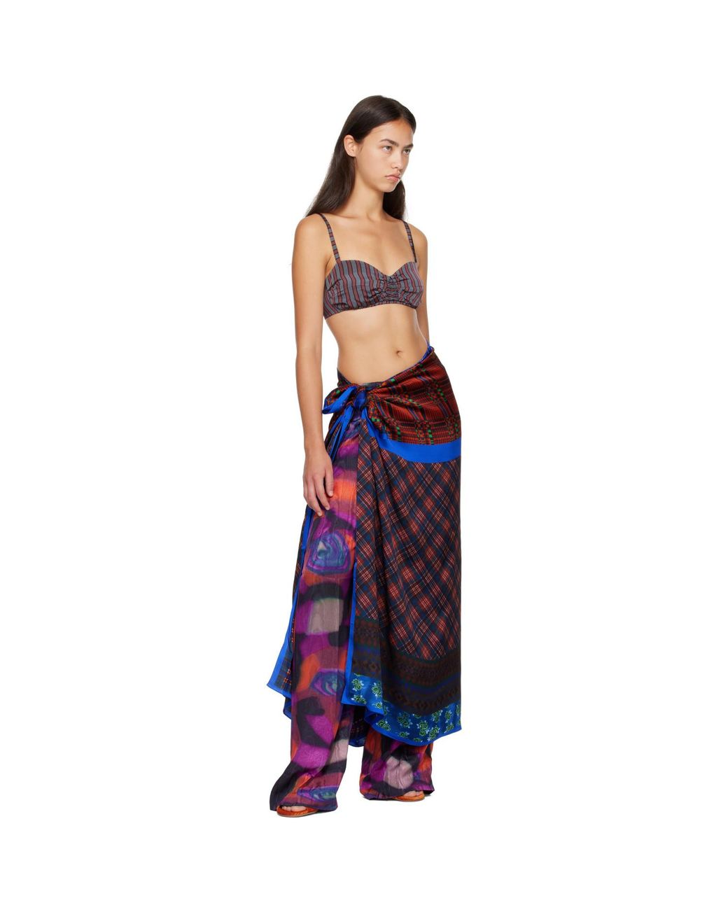 Dries Van Noten Blue Flara Scarf