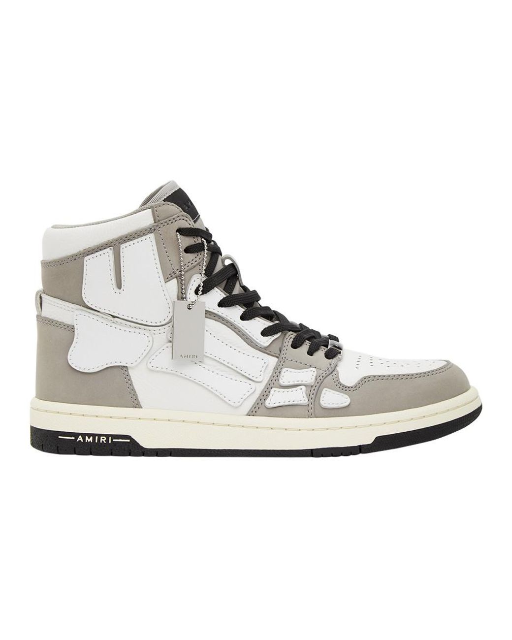 Amiri Grey And White Skeleton High-top Sneakers in Gray for Men | Lyst