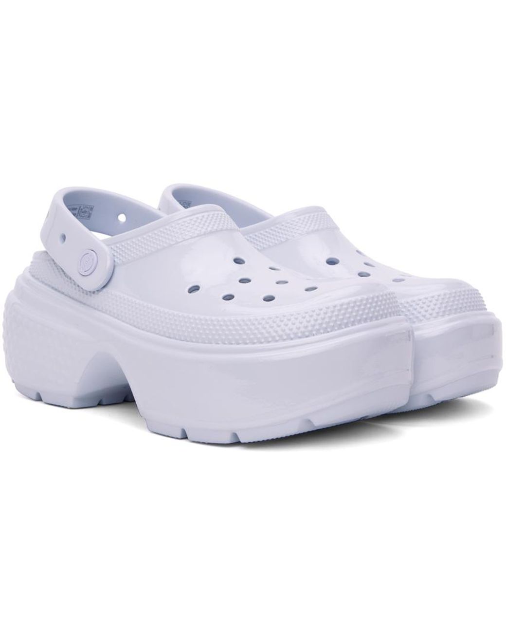 サンダル・ミュール Stomp High Shine Sandals - Crocs - Thermoplastic - White Crocs™ Stomp High Shine Clogs in Black | Lyst