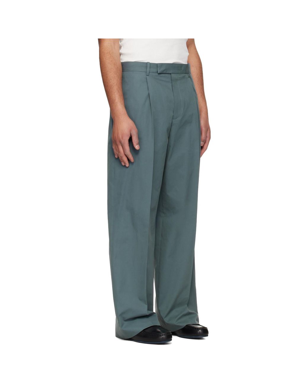 Jil Sander Blue Cotton Drill Trousers for men