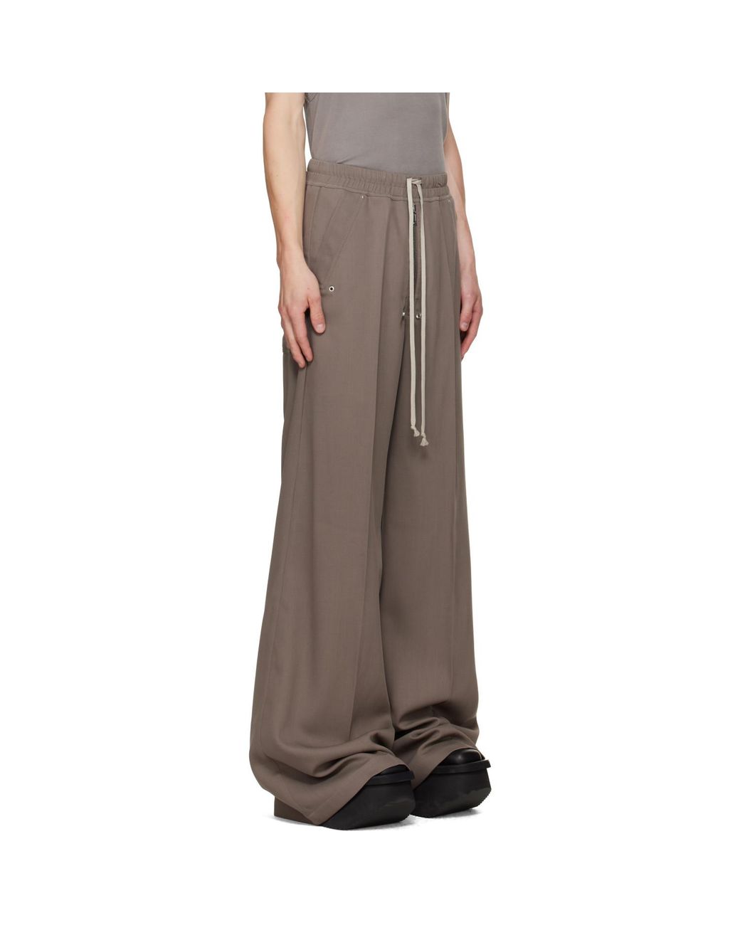 Rick Owens Brown Tower Wide Bela Trousers for men