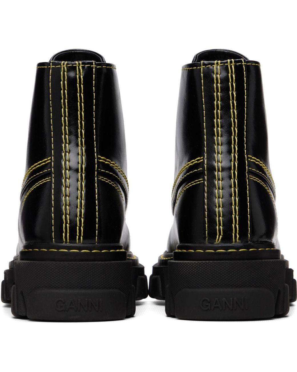 Ganni Black Cleated Boots