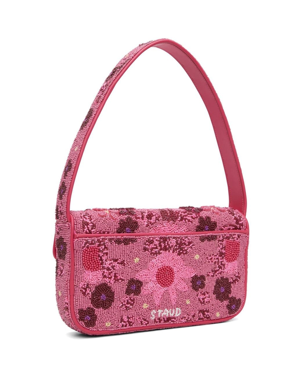 Staud Red Tommy Beaded Bag