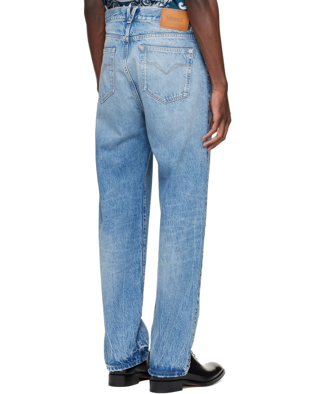 Versace Blue Studded Jeans for men
