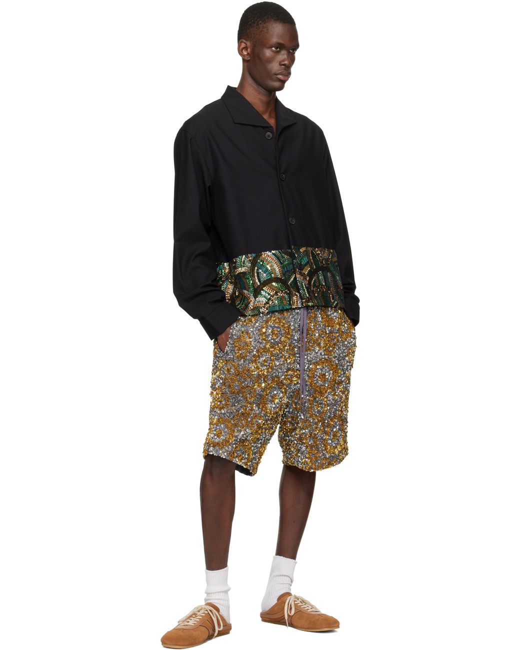 Dries Van Noten Black Suede Mule Sneakers for men